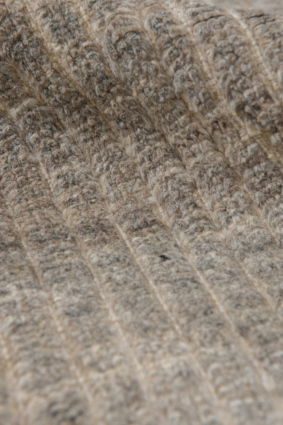 3' x 11' one-of-a-kind handmade vintage Tulu runner rug. Color palette: ivory, taupe, gray, greige, stone, beige