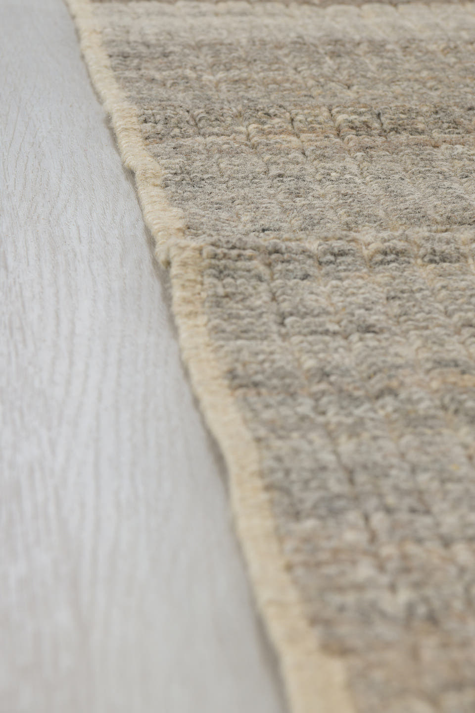 3' x 11' one-of-a-kind handmade vintage Tulu runner rug. Color palette: ivory, taupe, gray, greige, stone, beige