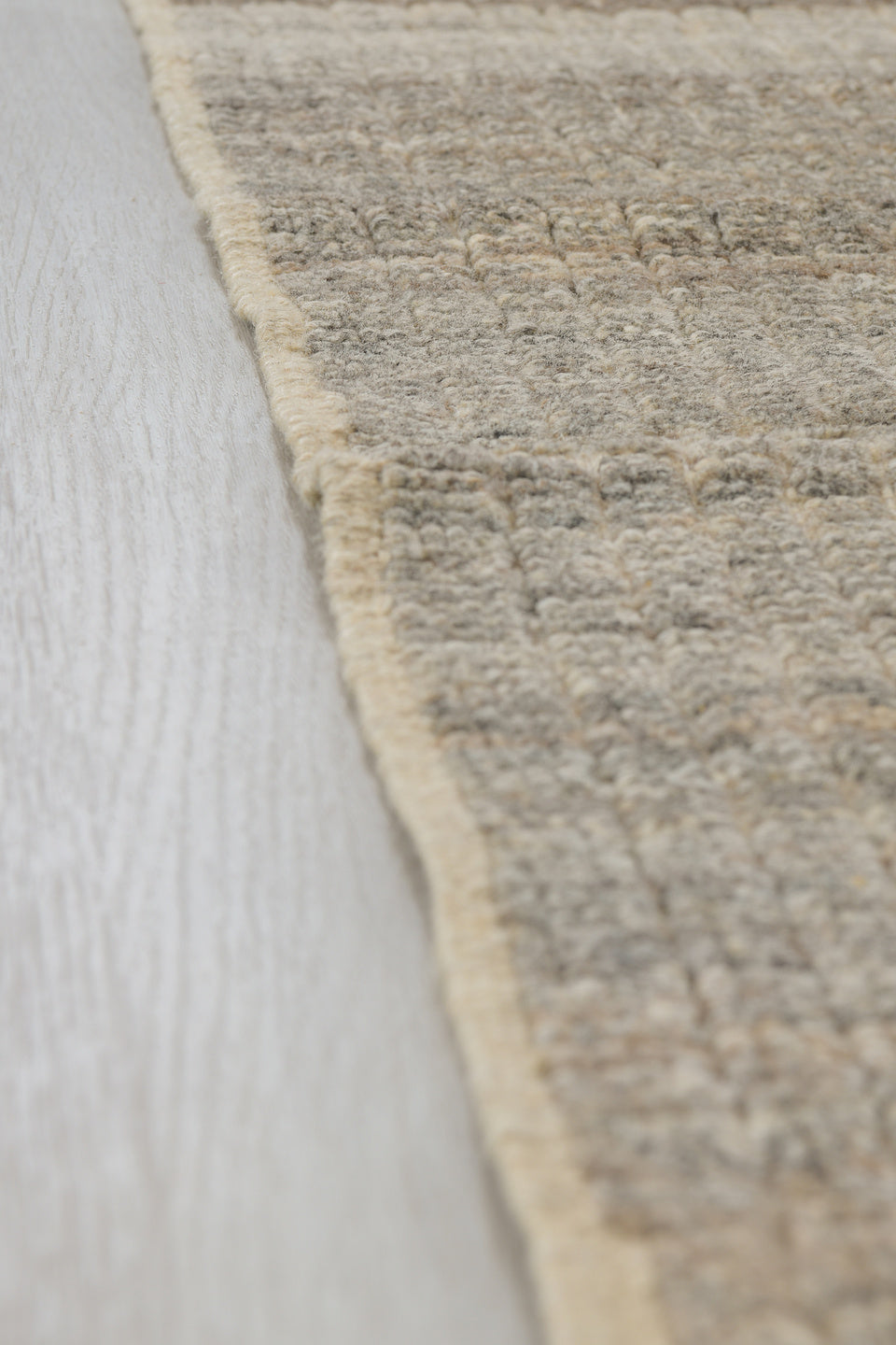 3' x 11' one-of-a-kind handmade vintage Tulu runner rug. Color palette: ivory, taupe, gray, greige, stone, beige