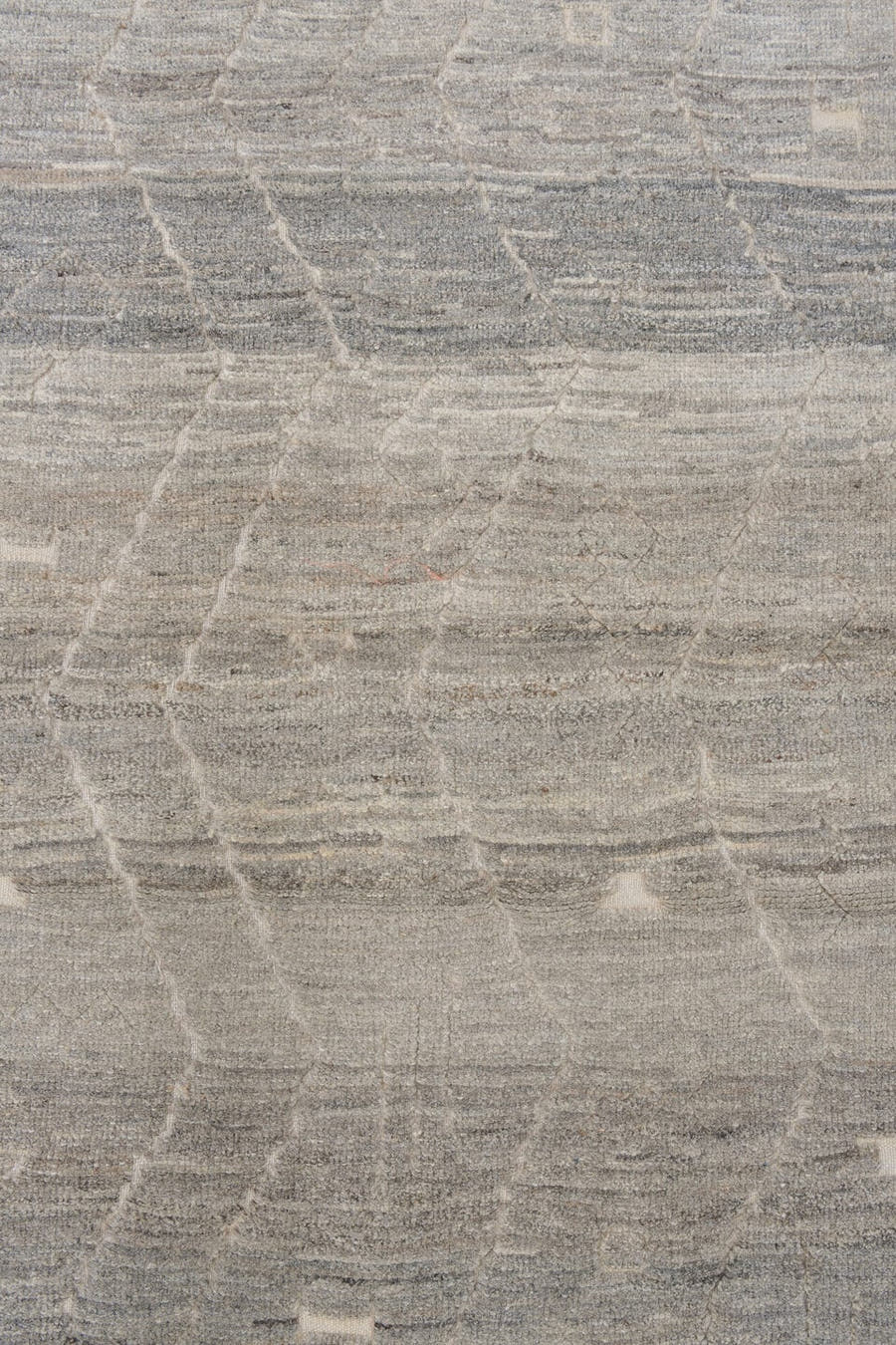 3' x 9' one-of-a-kind handmade vintage Tulu runner rug. Color palette: gray, ivory, taupe, cream, charcoal, beige, black