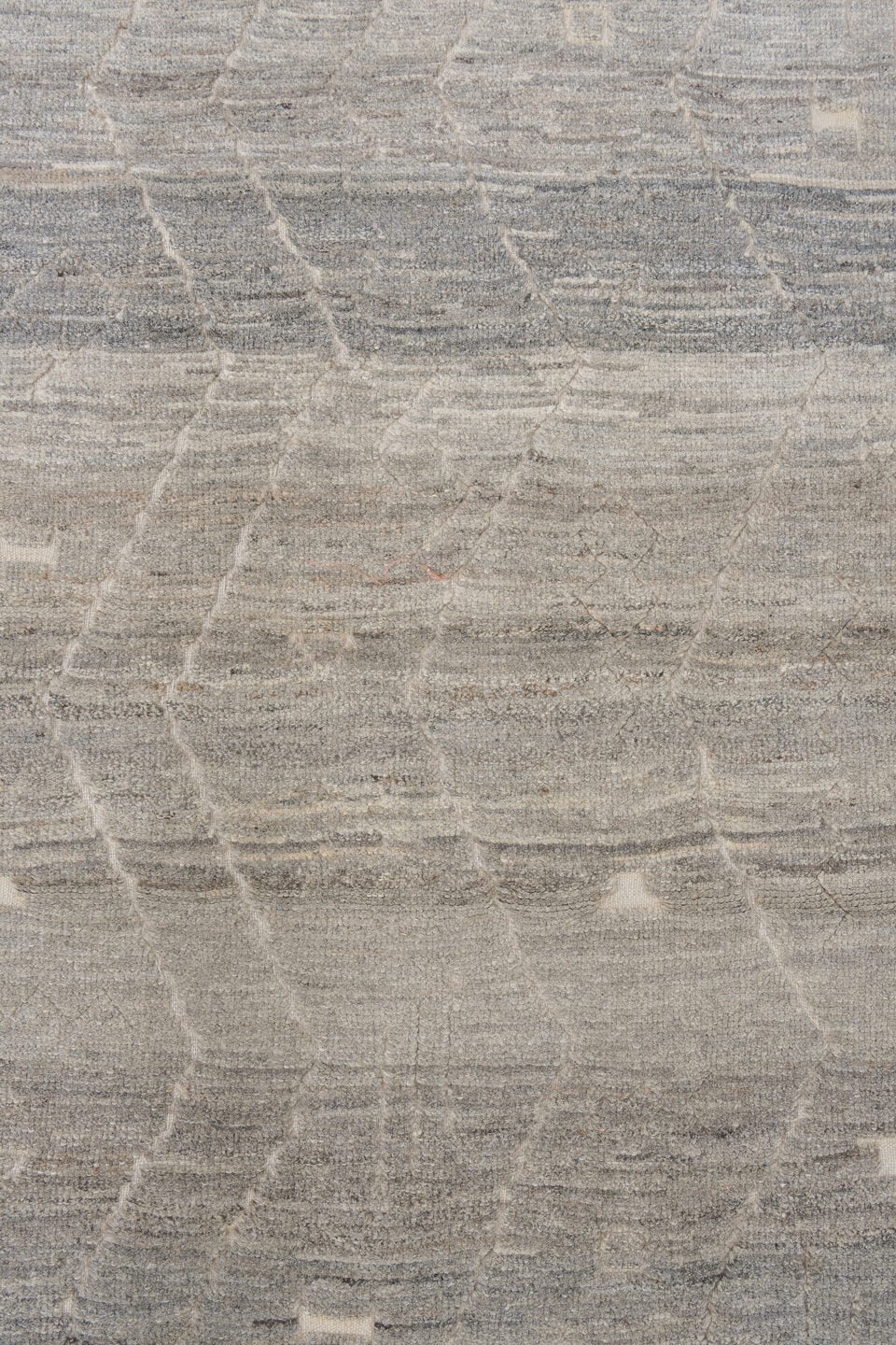 3' x 9' one-of-a-kind handmade vintage Tulu runner rug. Color palette: gray, ivory, taupe, cream, charcoal, beige, black