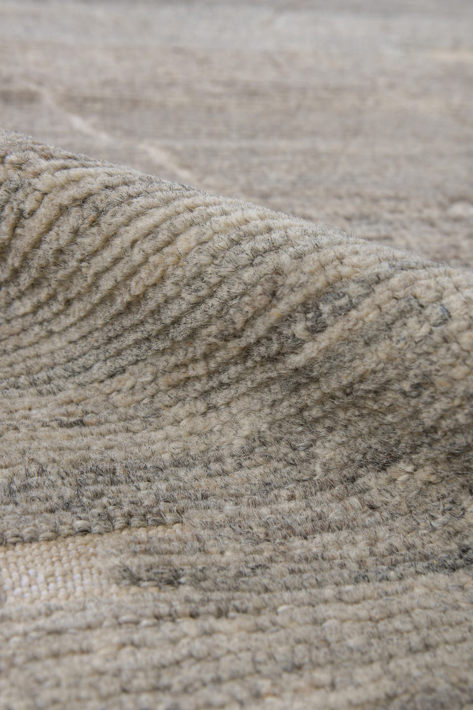 3' x 9' one-of-a-kind handmade vintage Tulu runner rug. Color palette: gray, ivory, taupe, cream, charcoal, beige, black