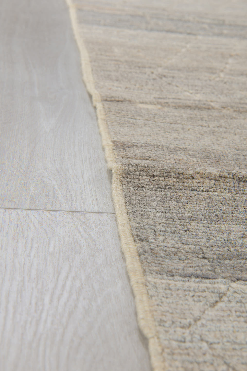3' x 9' one-of-a-kind handmade vintage Tulu runner rug. Color palette: gray, ivory, taupe, cream, charcoal, beige, black