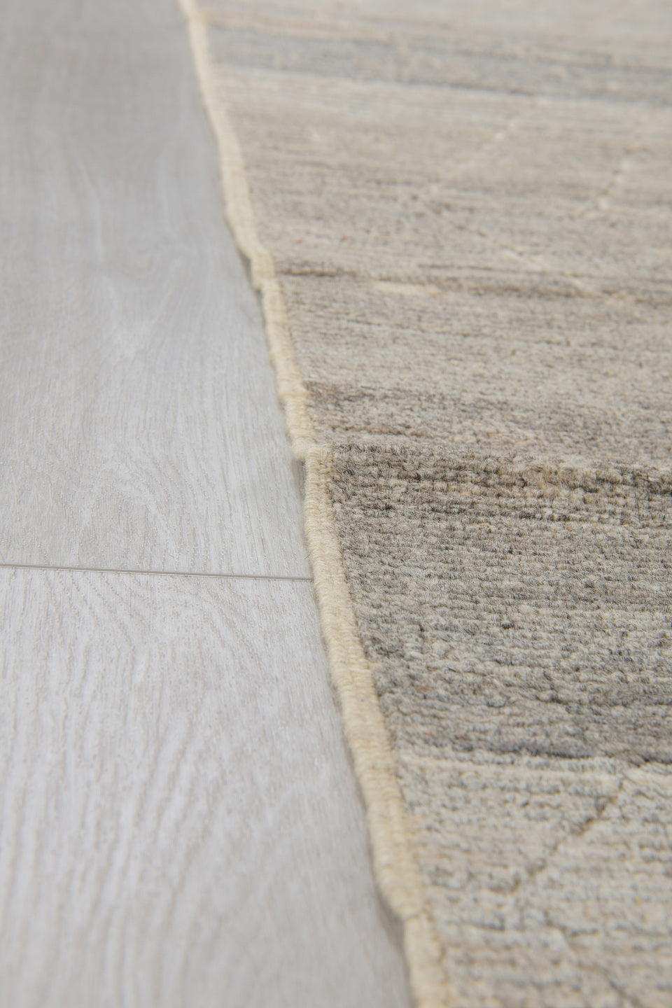 3' x 9' one-of-a-kind handmade vintage Tulu runner rug. Color palette: gray, ivory, taupe, cream, charcoal, beige, black