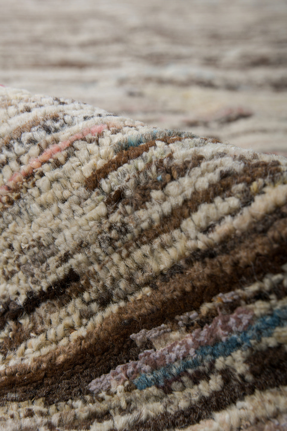 3' x 10' one-of-a-kind handmade vintage Tulu runner rug. Color palette: black, brown, gray, light gray, off-white, silver