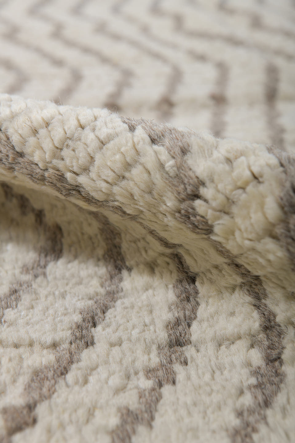 2' x 12' one-of-a-kind handmade vintage Tulu runner rug. Color palette: ivory, gray, taupe, beige
