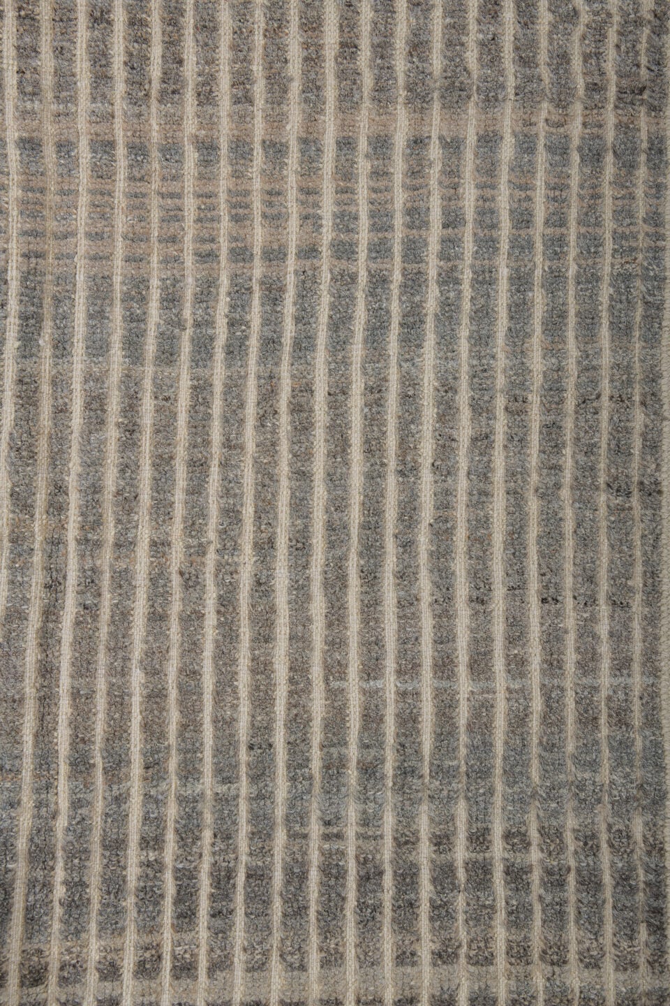 3' x 9' one-of-a-kind handmade vintage Tulu runner rug. Color palette: ivory, charcoal, taupe, gray, black, beige