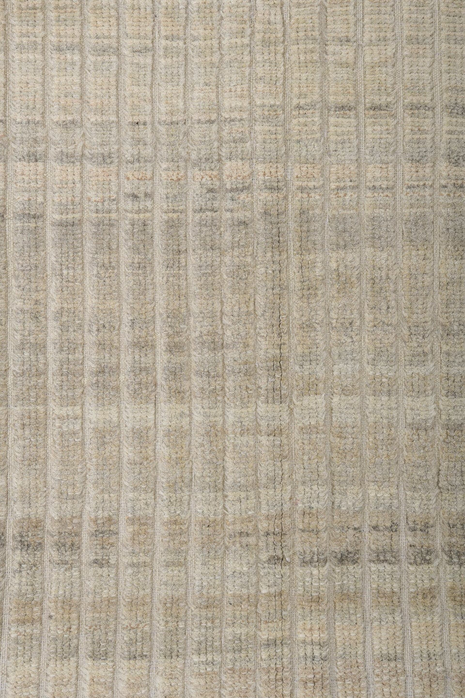 3' x 10' one-of-a-kind handmade vintage Tulu runner rug. Color palette: ivory, taupe, gray, beige, camel