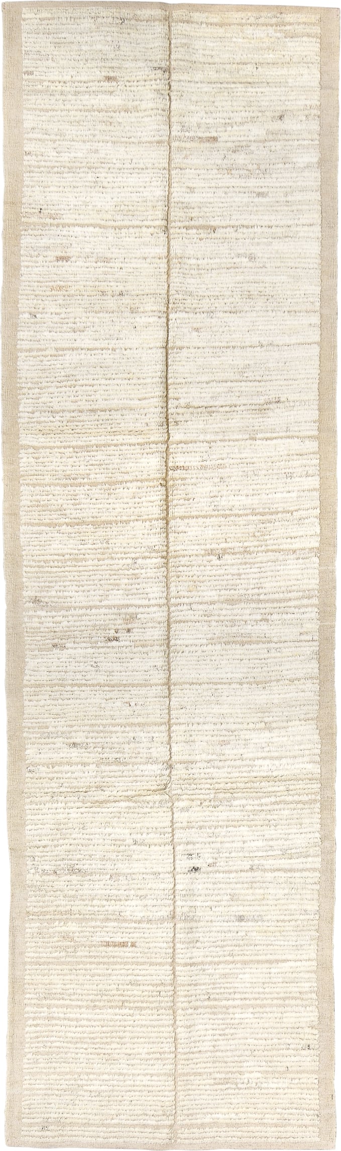 2' x 10' one-of-a-kind handmade vintage Tulu runner rug. Color palette: ivory, cream, beige, taupe, gray