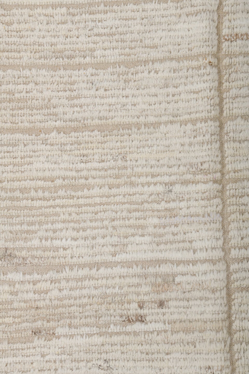 2' x 10' one-of-a-kind handmade vintage Tulu runner rug. Color palette: ivory, cream, beige, taupe, gray