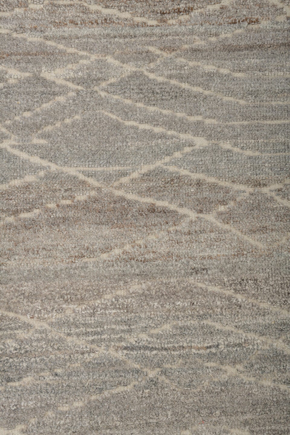 3' x 10' one-of-a-kind handmade vintage Tulu runner rug. Color palette: taupe, ivory, gray, cream, greige, beige