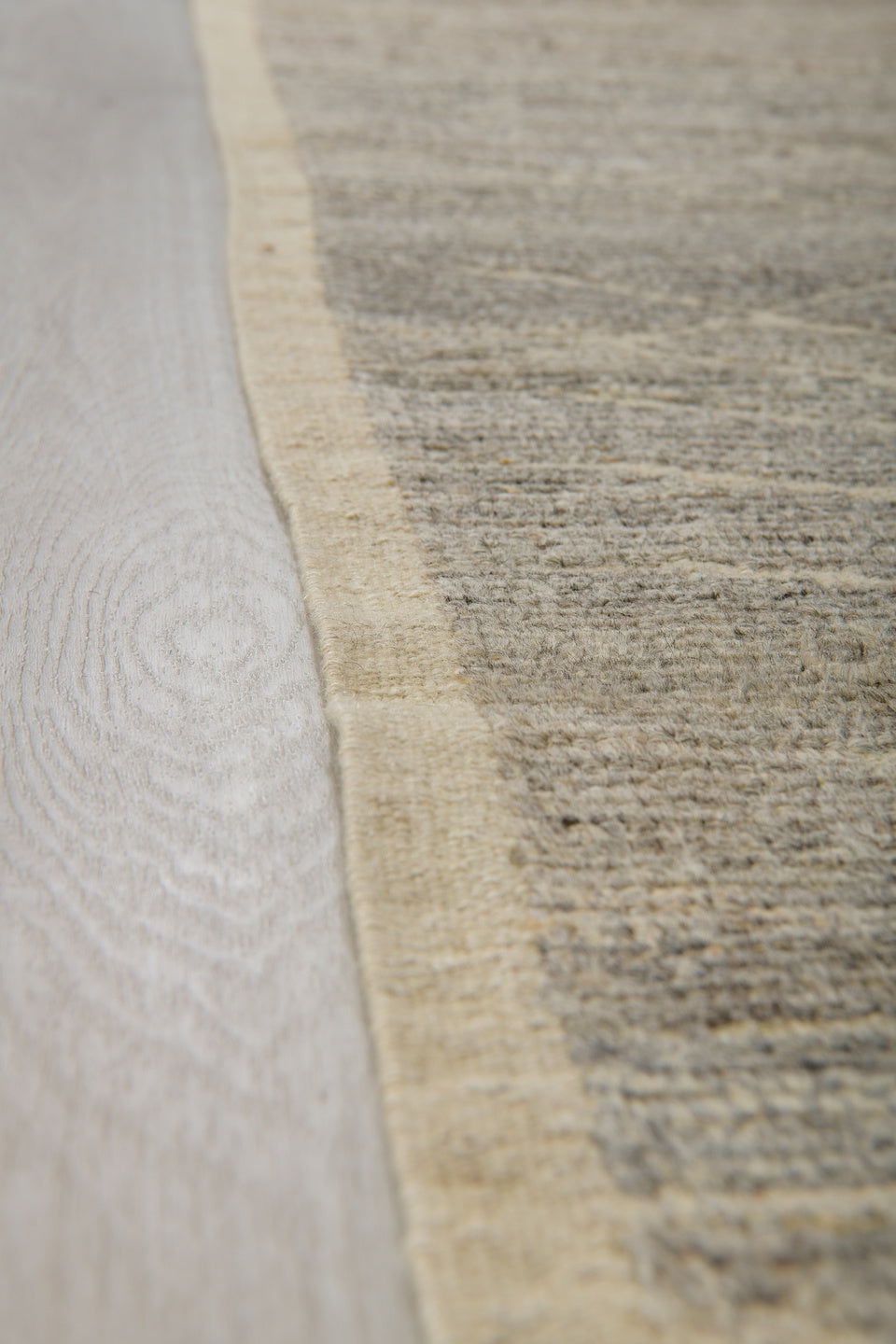 3' x 10' one-of-a-kind handmade vintage Tulu runner rug. Color palette: taupe, ivory, gray, cream, greige, beige