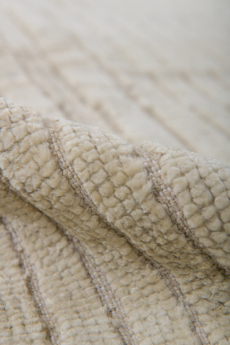 3' x 9' one-of-a-kind handmade vintage Tulu runner rug. Color palette: ivory, cream, taupe, charcoal, beige, gray, black
