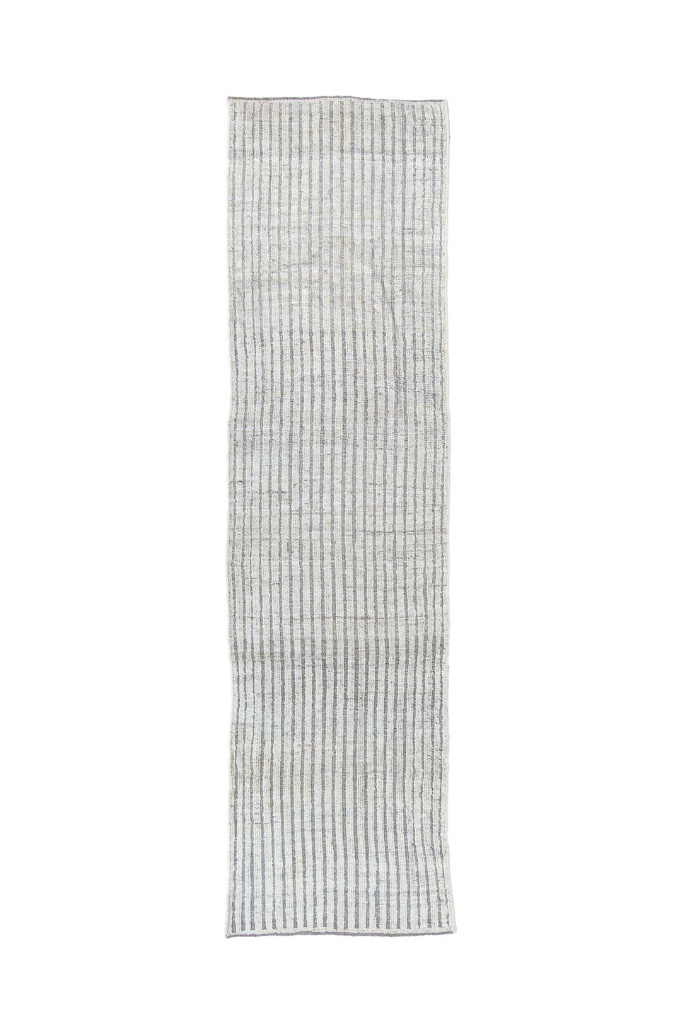 2' x 9' one-of-a-kind handmade vintage Tulu runner rug. Color palette: dark gray, dim gray, gainsboro, gray, light gray