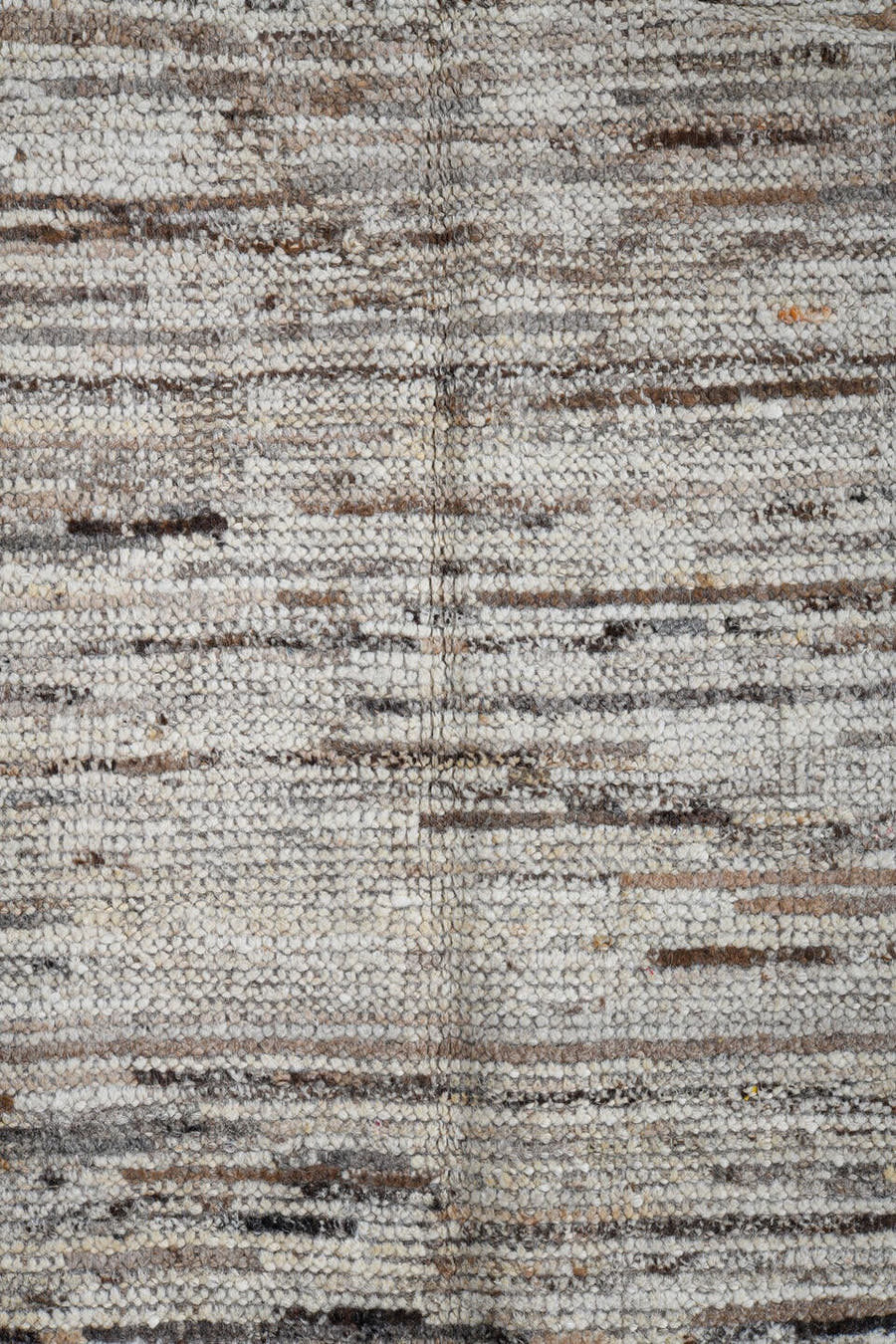 3' x 9' one-of-a-kind handmade vintage Tulu runner rug. Color palette: ivory, taupe, charcoal, brown, cream, beige, gray