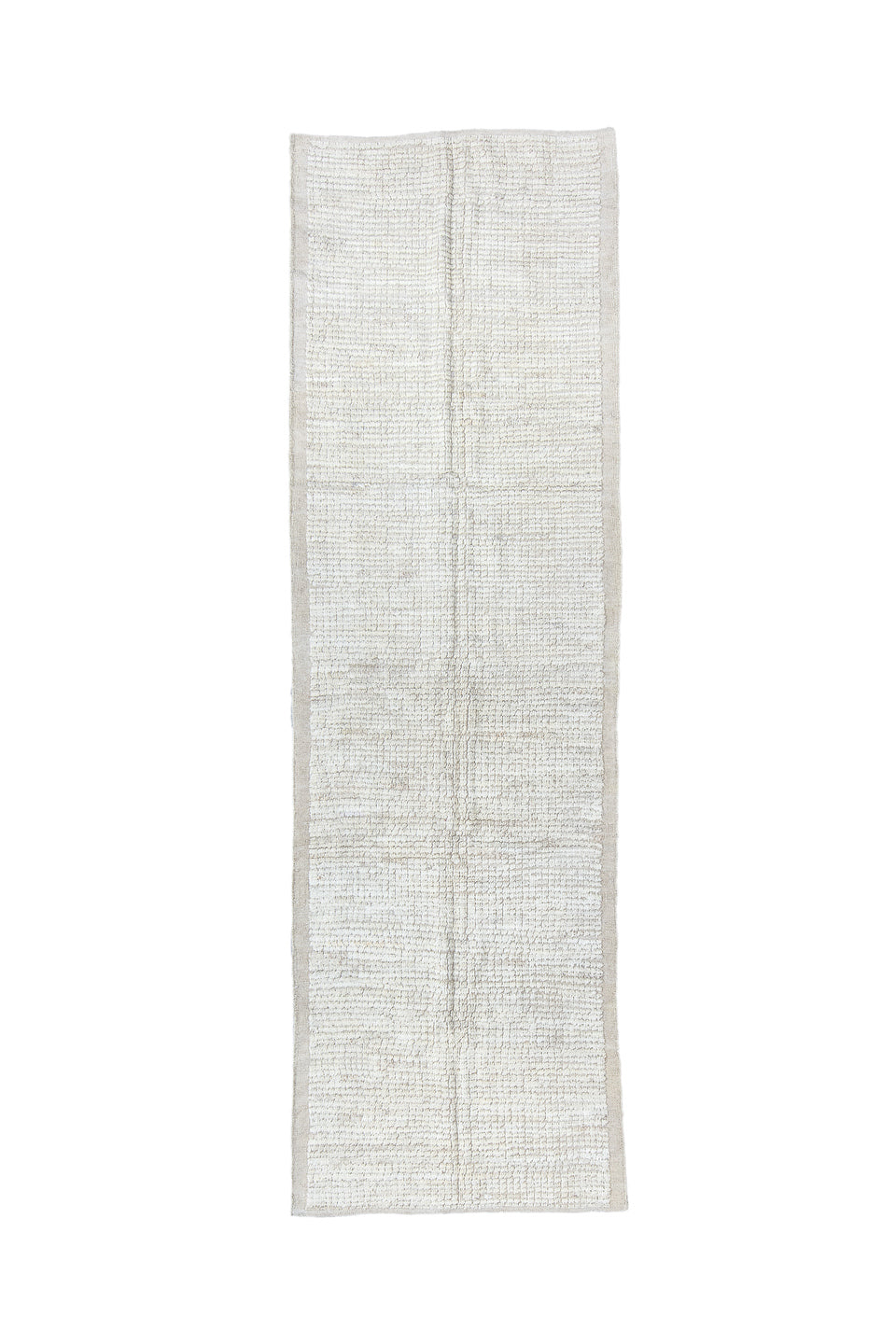 3' x 9' one-of-a-kind handmade vintage Tulu runner rug. Color palette: black, dark gray, dim gray, gray, light gray, linen