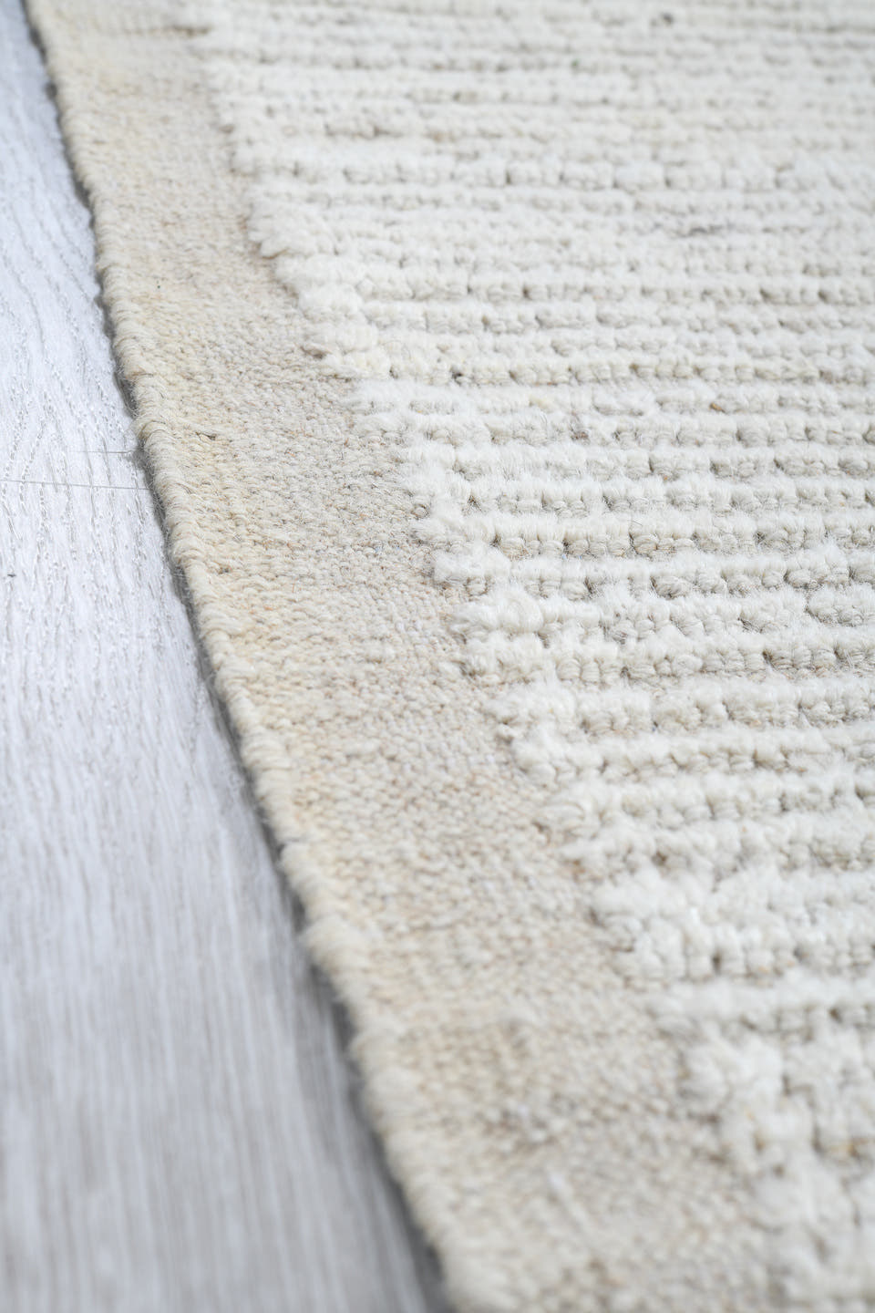 3' x 9' one-of-a-kind handmade vintage Tulu runner rug. Color palette: ivory, cream, taupe, beige, gray