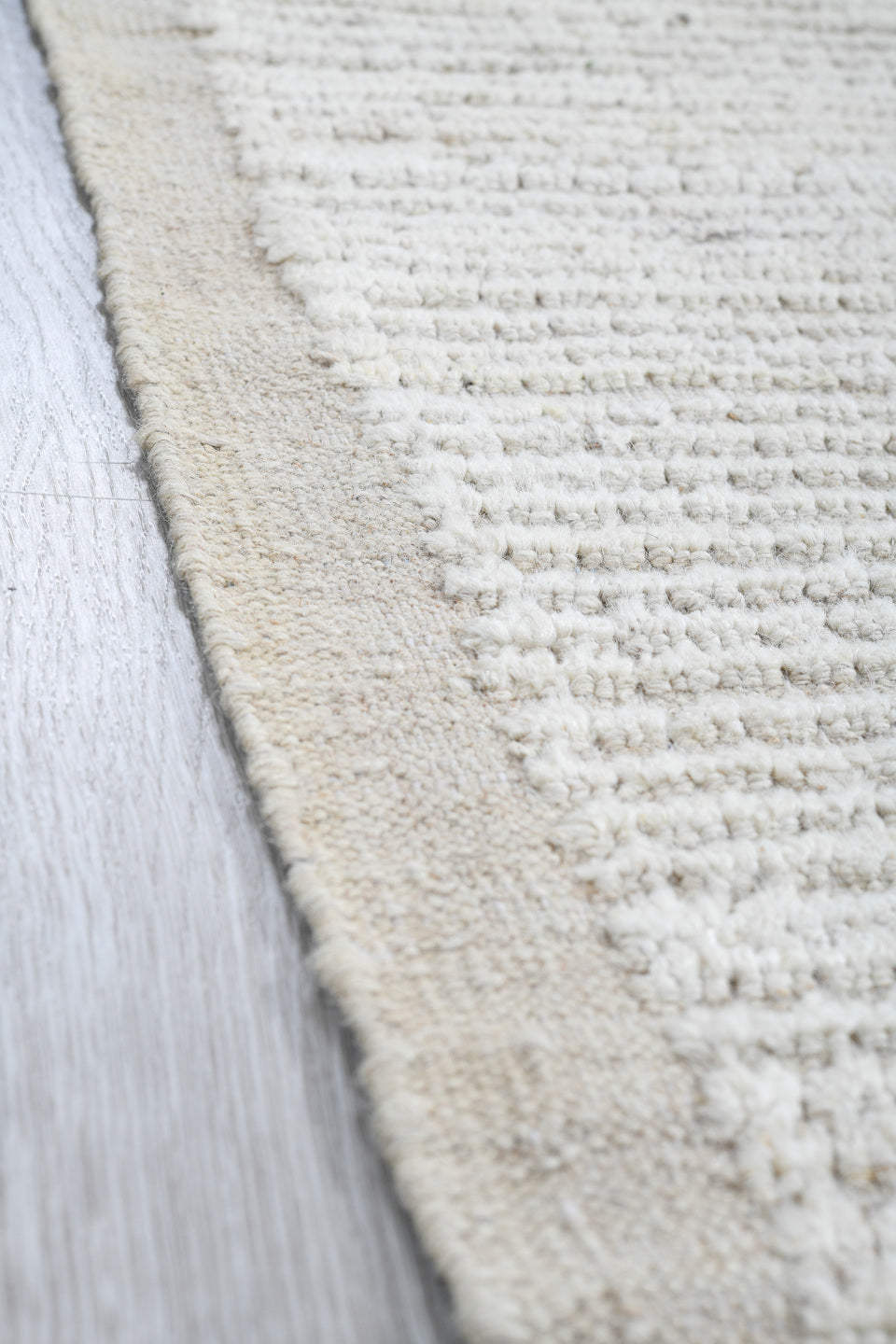 3' x 9' one-of-a-kind handmade vintage Tulu runner rug. Color palette: ivory, cream, taupe, beige, gray