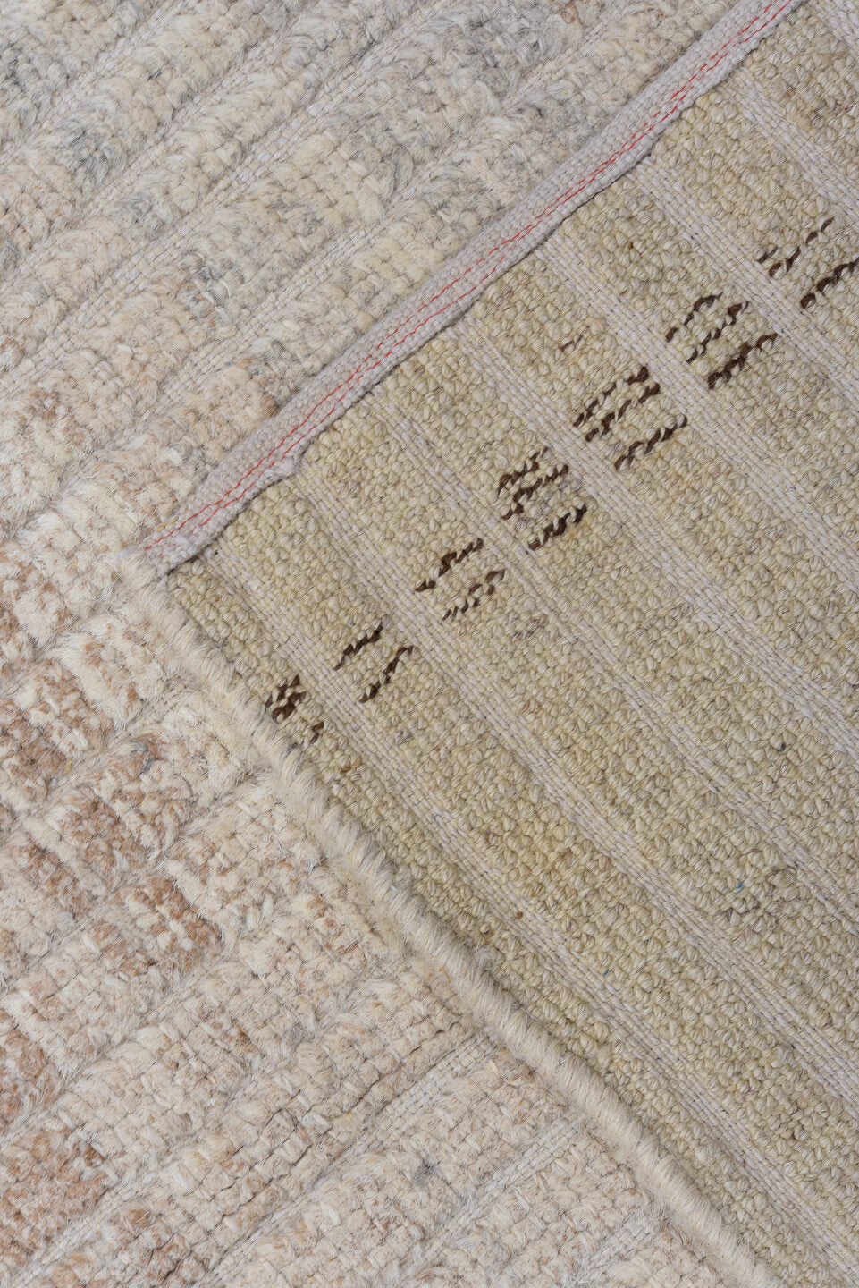 2' x 12' one-of-a-kind handmade vintage Tulu runner rug. Color palette: ivory, taupe, beige, cream, light gray, gray