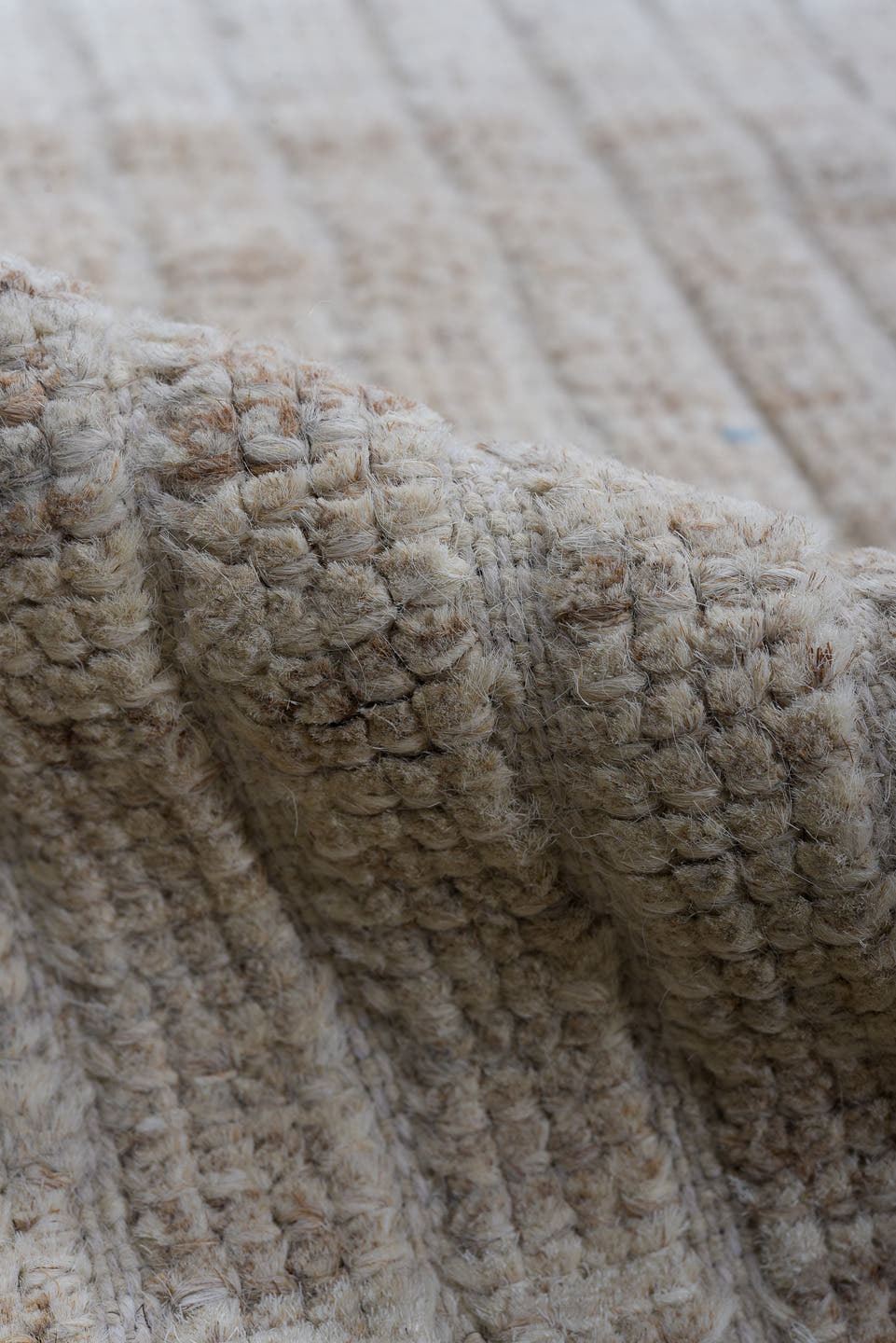 2' x 12' one-of-a-kind handmade vintage Tulu runner rug. Color palette: ivory, taupe, beige, cream, light gray, gray