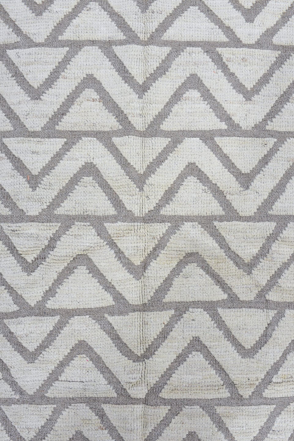 3' x 9' one-of-a-kind handmade vintage Tulu runner rug. Color palette: ivory, gray, taupe, beige