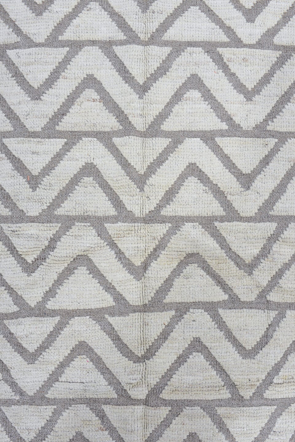 3' x 9' one-of-a-kind handmade vintage Tulu runner rug. Color palette: ivory, gray, taupe, beige
