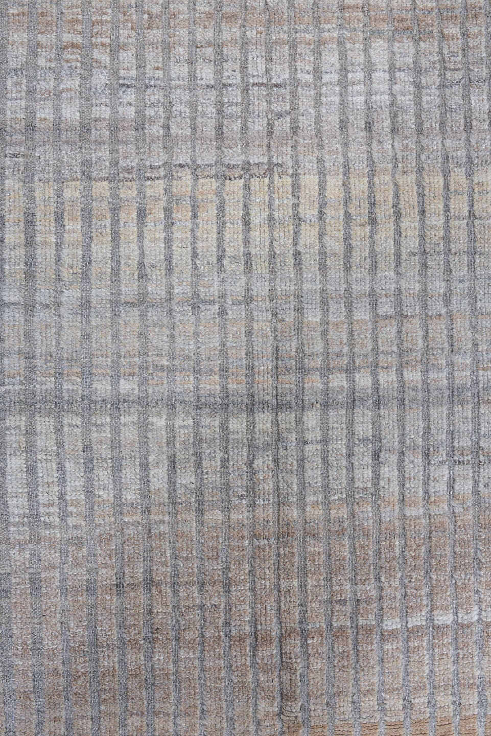 3' x 10' one-of-a-kind handmade vintage Tulu runner rug. Color palette: ivory, pale gray, taupe, stone, beige, light gray