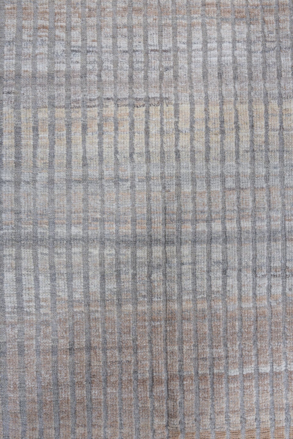 3' x 10' one-of-a-kind handmade vintage Tulu runner rug. Color palette: ivory, pale gray, taupe, stone, beige, light gray