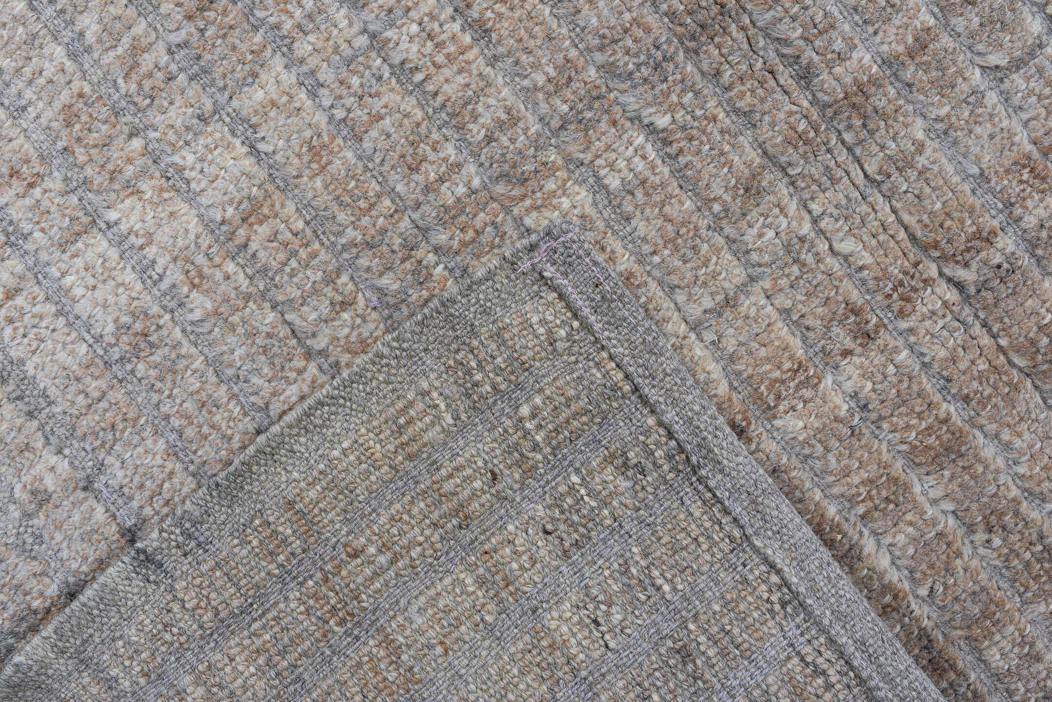 3' x 10' one-of-a-kind handmade vintage Tulu runner rug. Color palette: ivory, pale gray, taupe, stone, beige, light gray