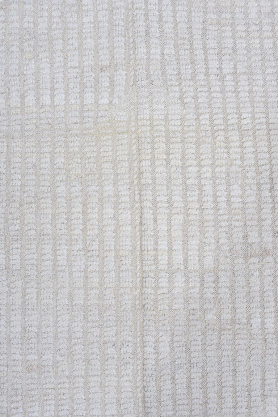 3' x 12' one-of-a-kind handmade vintage Tulu runner rug. Color palette: ivory, cream, light gray