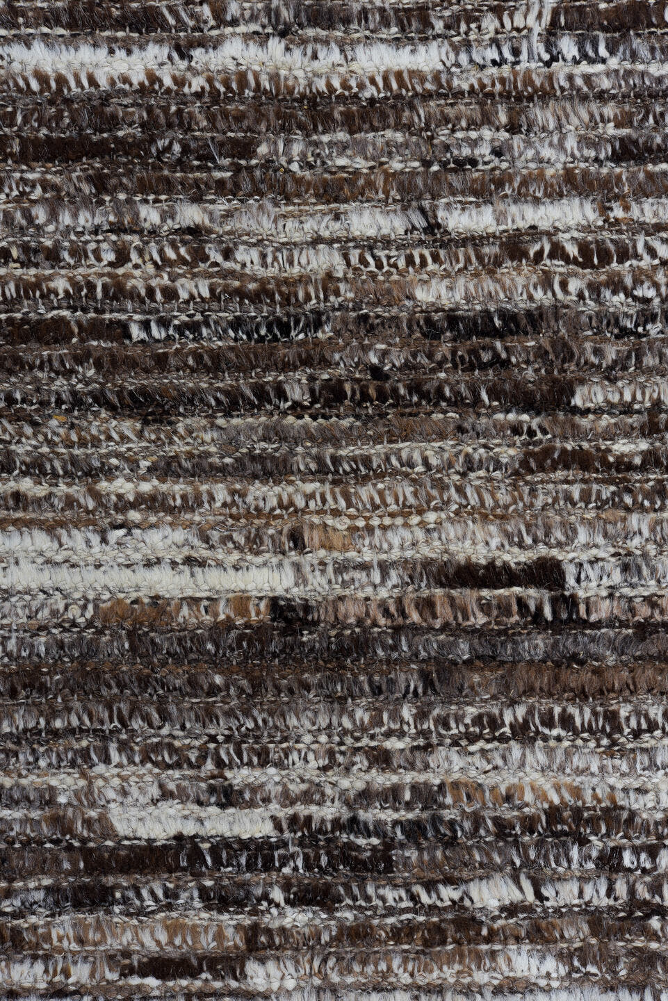 3' x 10' one-of-a-kind handmade vintage Tulu runner rug. Color palette: brown, ivory, taupe, charcoal, camel, beige, gray