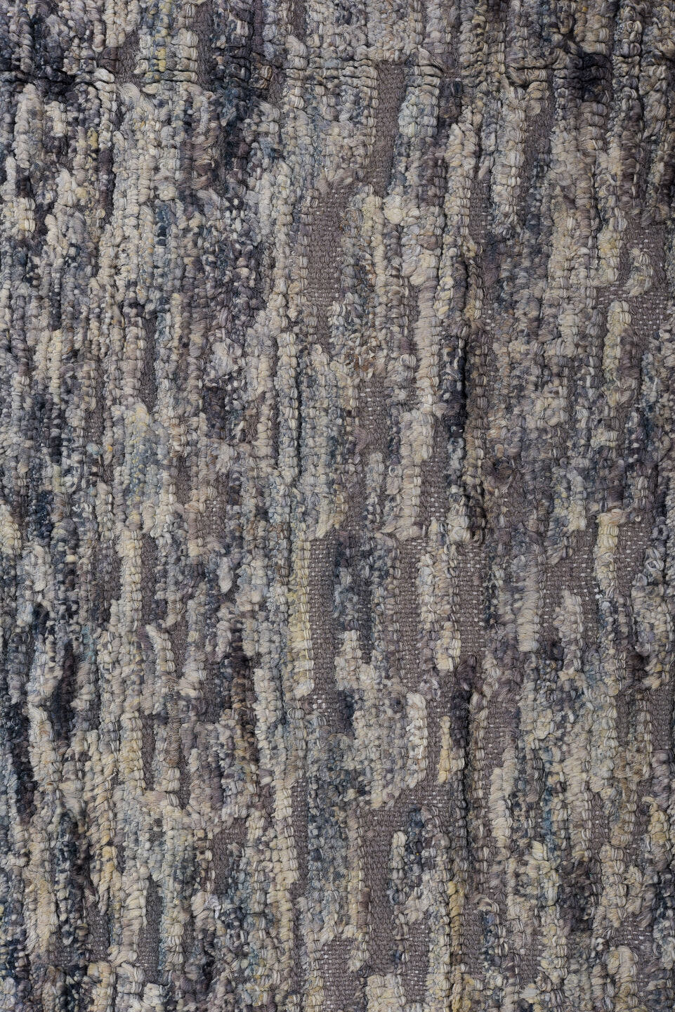 3' x 9' one-of-a-kind handmade vintage Tulu runner rug. Color palette: gray, taupe, charcoal, ivory, beige, black