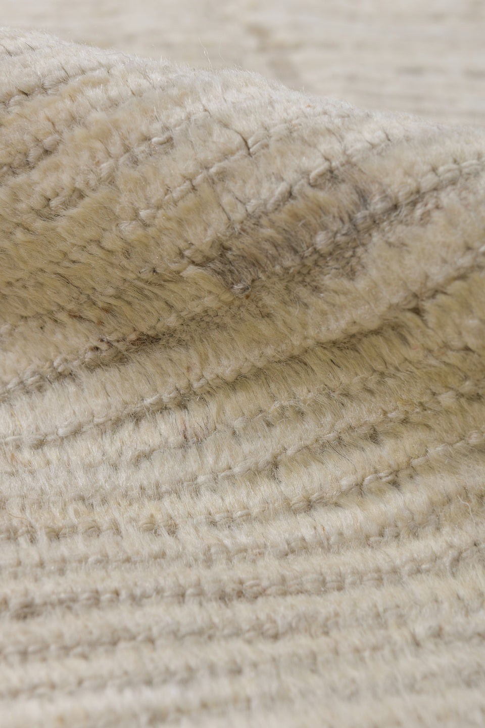 2' x 10' one-of-a-kind handmade vintage Tulu runner rug. Color palette: ivory, cream, taupe, beige, light gray, gray