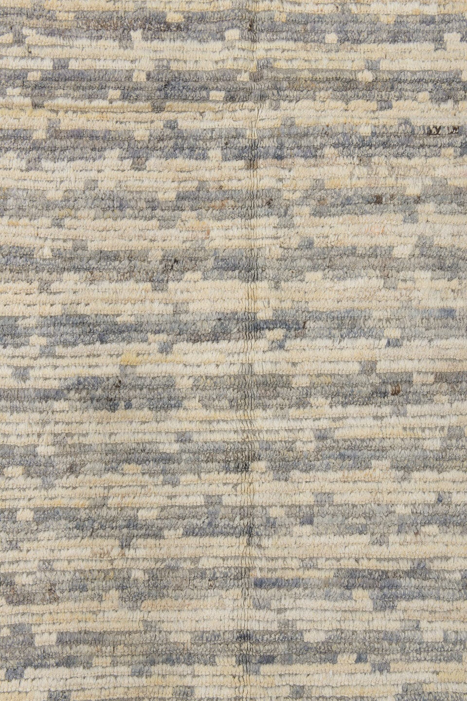 3' x 9' one-of-a-kind handmade vintage Tulu runner rug. Color palette: ivory, gray, taupe, beige