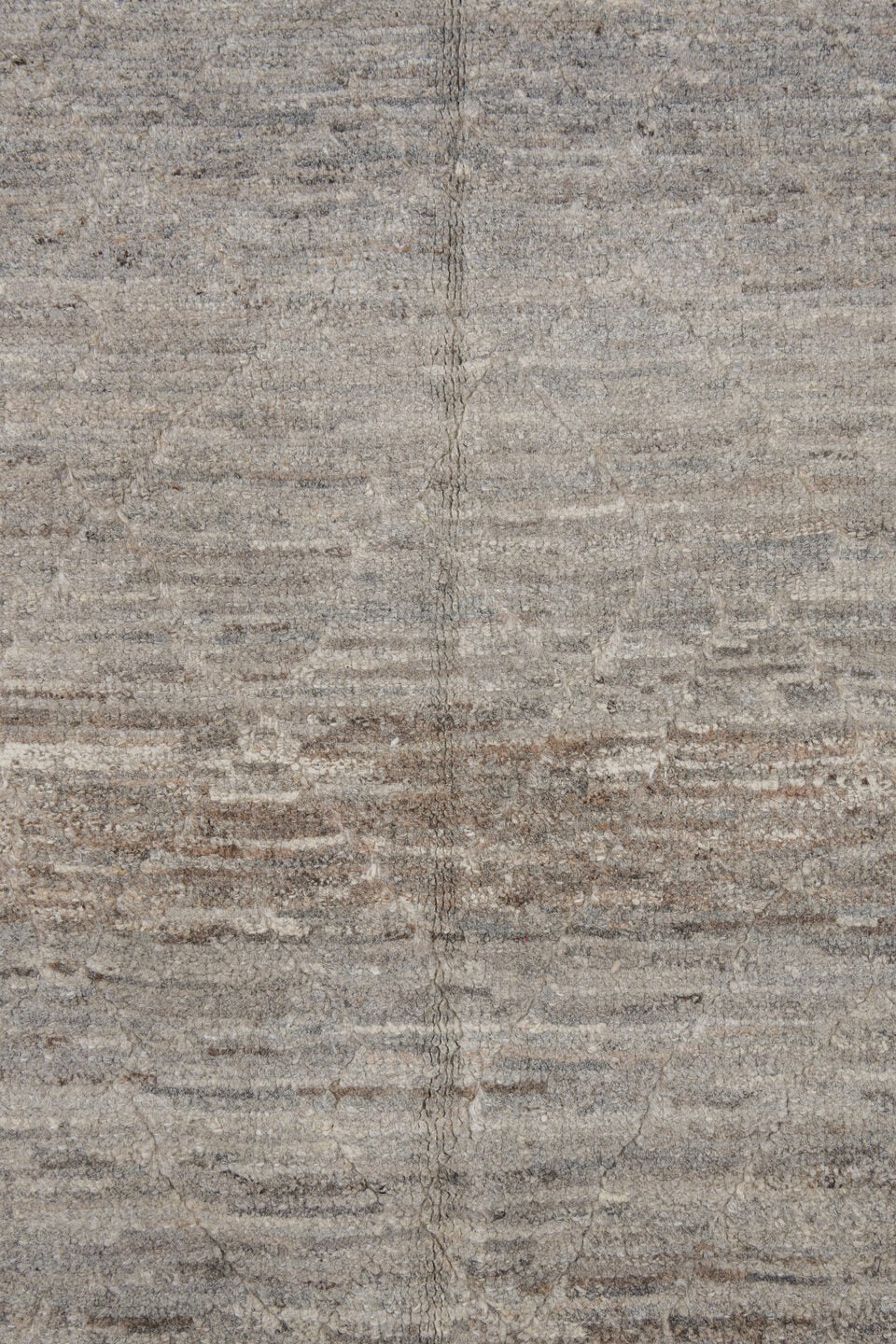 3' x 9' one-of-a-kind handmade vintage Tulu runner rug. Color palette: taupe, ivory, gray, cream, charcoal, beige, black