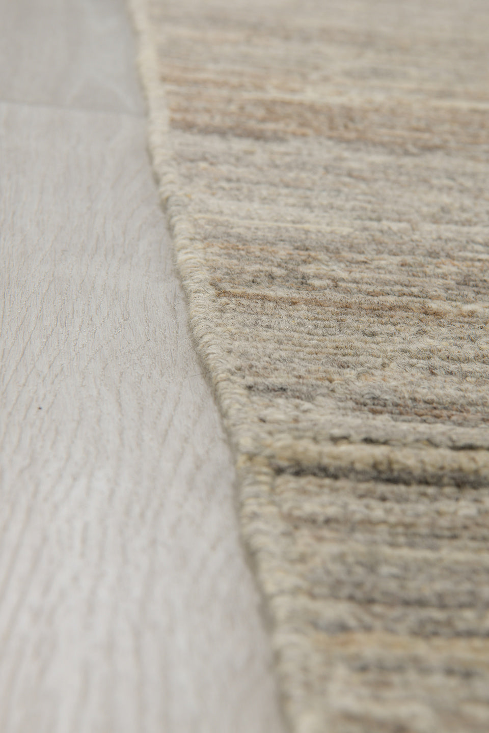 3' x 9' one-of-a-kind handmade vintage Tulu runner rug. Color palette: dim gray, gray, light gray, off-white, pink, silver