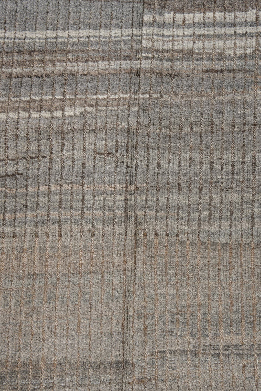 3' x 10' one-of-a-kind handmade vintage Tulu runner rug. Color palette: ivory, taupe, gray, brown, greige, beige