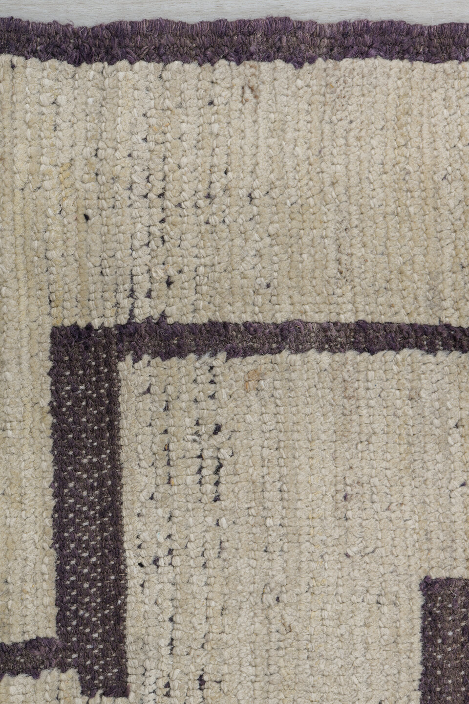 3' x 11' one-of-a-kind handmade vintage Tulu runner rug. Color palette: blue, gray, light gray, linen, off-white, old lace