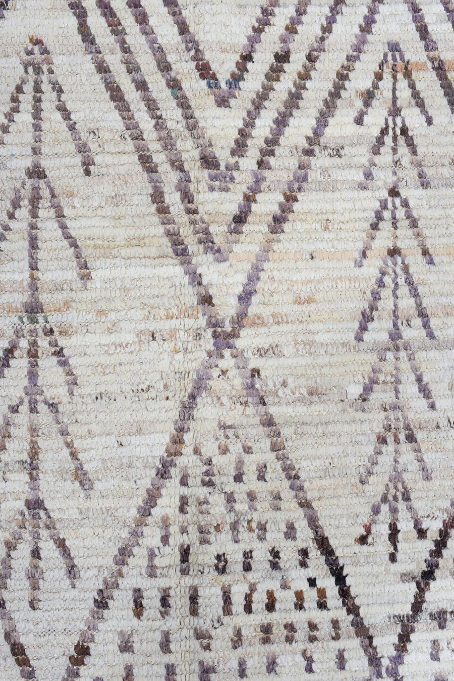 2' x 13' one-of-a-kind handmade vintage Tulu runner rug. Color palette: ivory, brown, taupe, charcoal, beige, gray, black