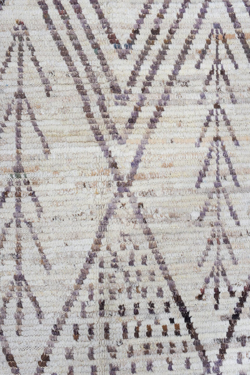 2' x 13' one-of-a-kind handmade vintage Tulu runner rug. Color palette: ivory, brown, taupe, charcoal, beige, gray, black