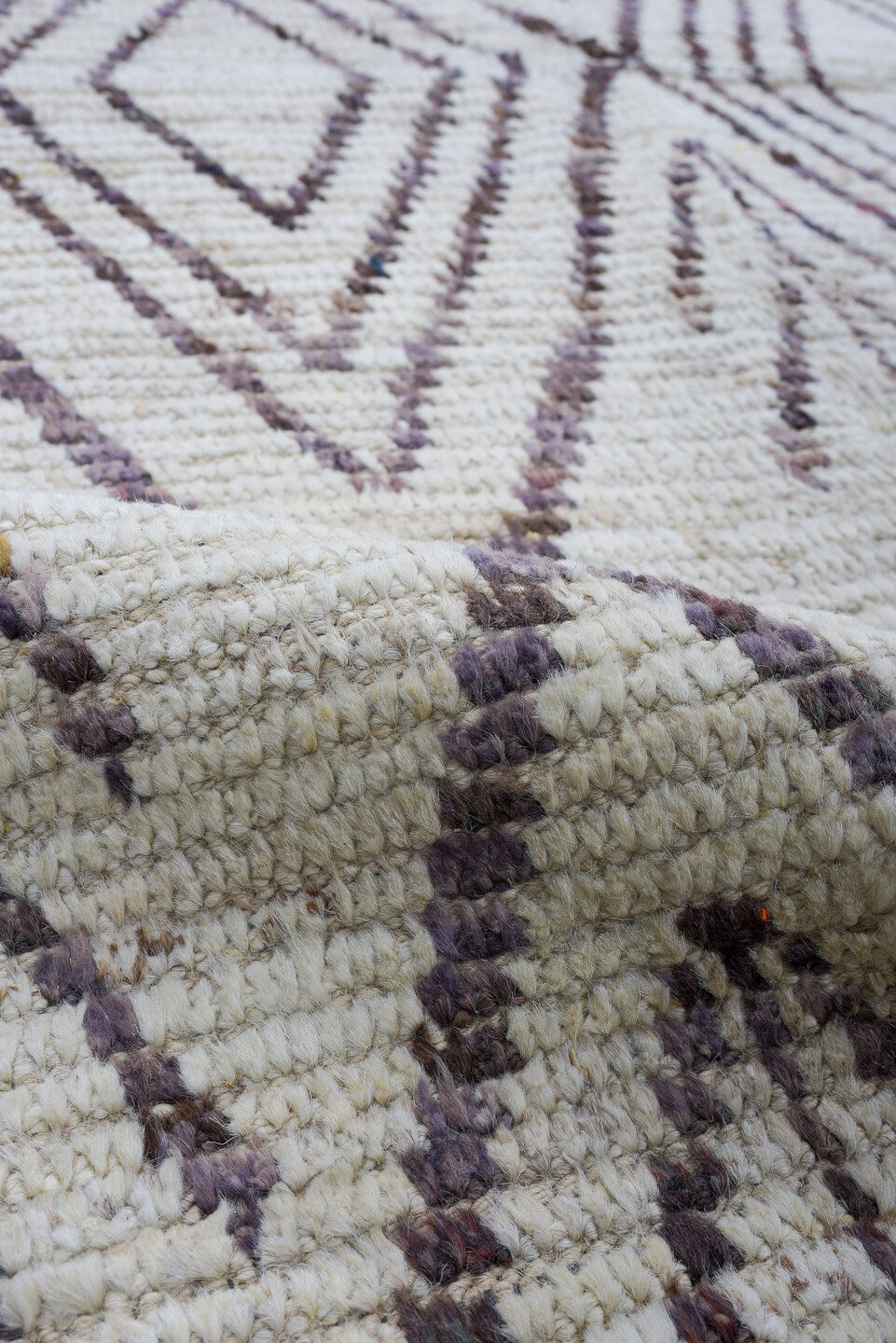 2' x 13' one-of-a-kind handmade vintage Tulu runner rug. Color palette: ivory, brown, taupe, charcoal, beige, gray, black