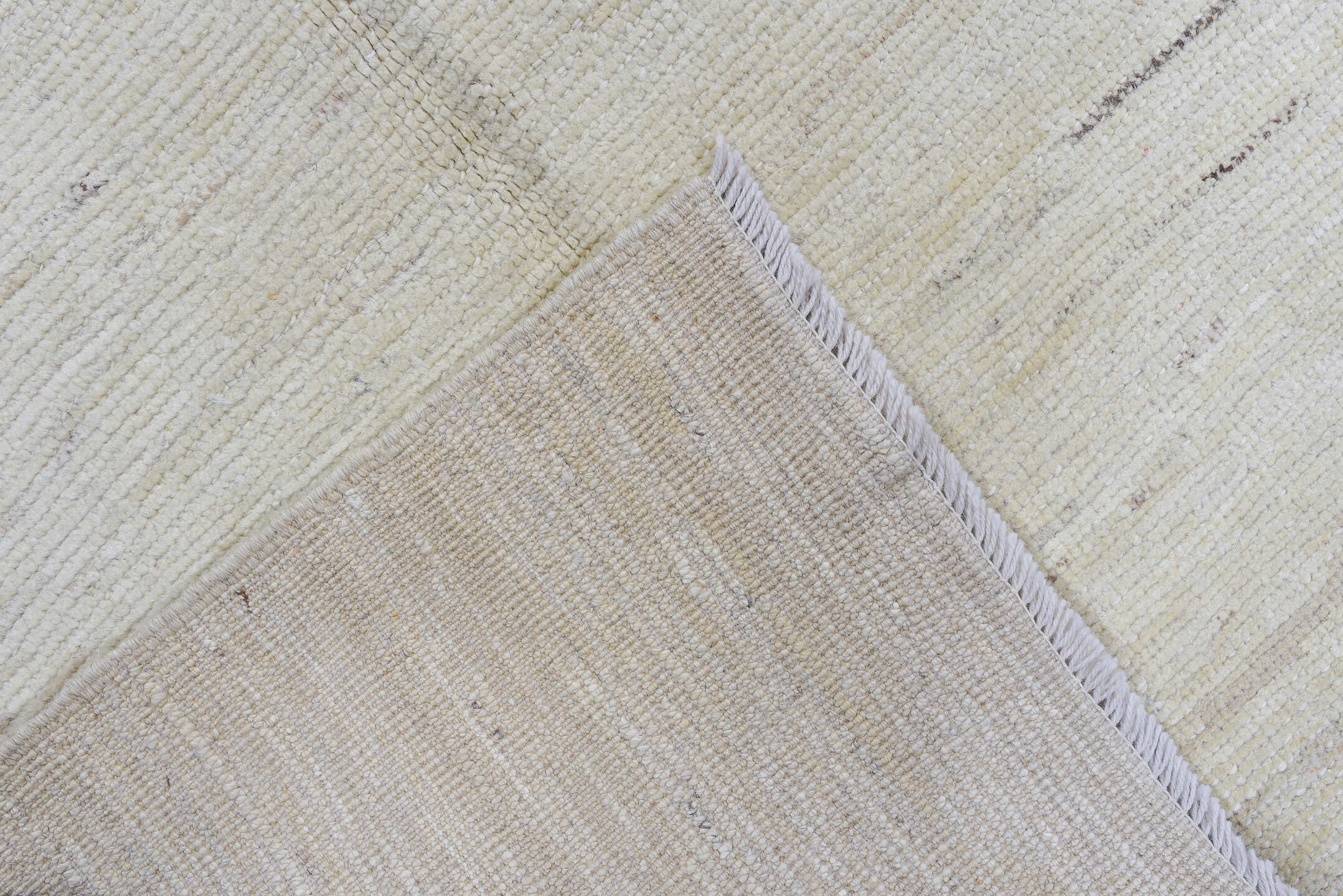 3' x 9' one-of-a-kind handmade vintage Tulu runner rug. Color palette: ivory, cream, beige, taupe, camel, gray