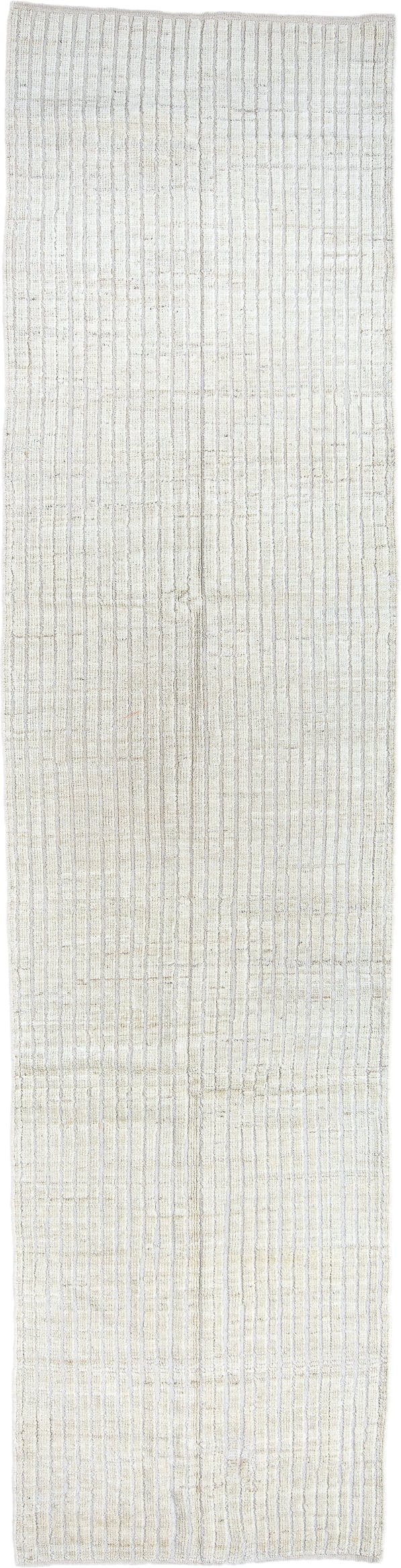 2' x 11' one-of-a-kind handmade vintage Tulu runner rug. Color palette: ivory, cream, beige, taupe, gray