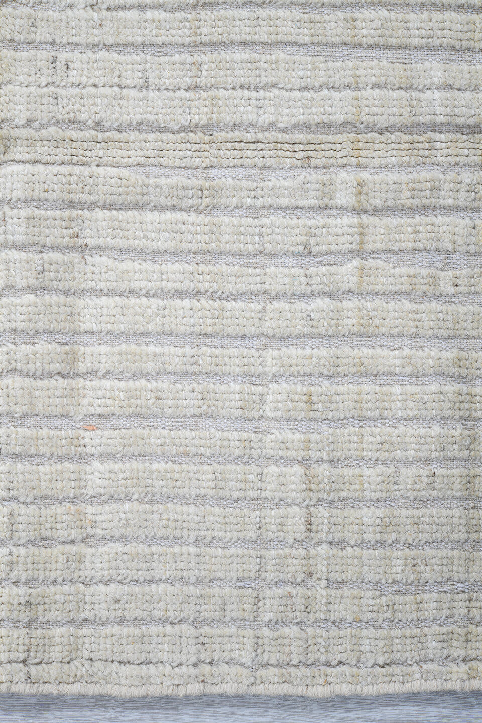 2' x 11' one-of-a-kind handmade vintage Tulu runner rug. Color palette: ivory, cream, beige, taupe, gray