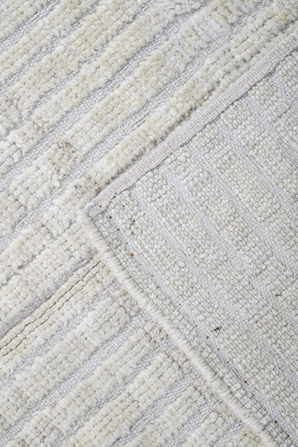 2' x 11' one-of-a-kind handmade vintage Tulu runner rug. Color palette: ivory, cream, beige, taupe, gray