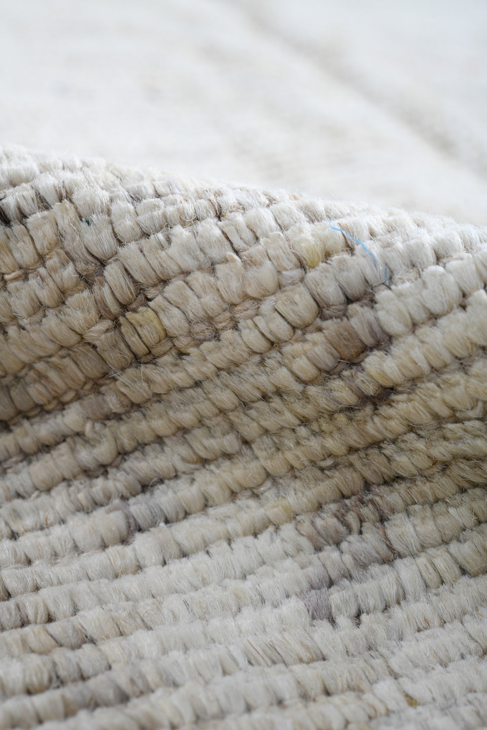 3' x 10' one-of-a-kind handmade vintage Tulu runner rug. Color palette: ivory, taupe, beige, gray