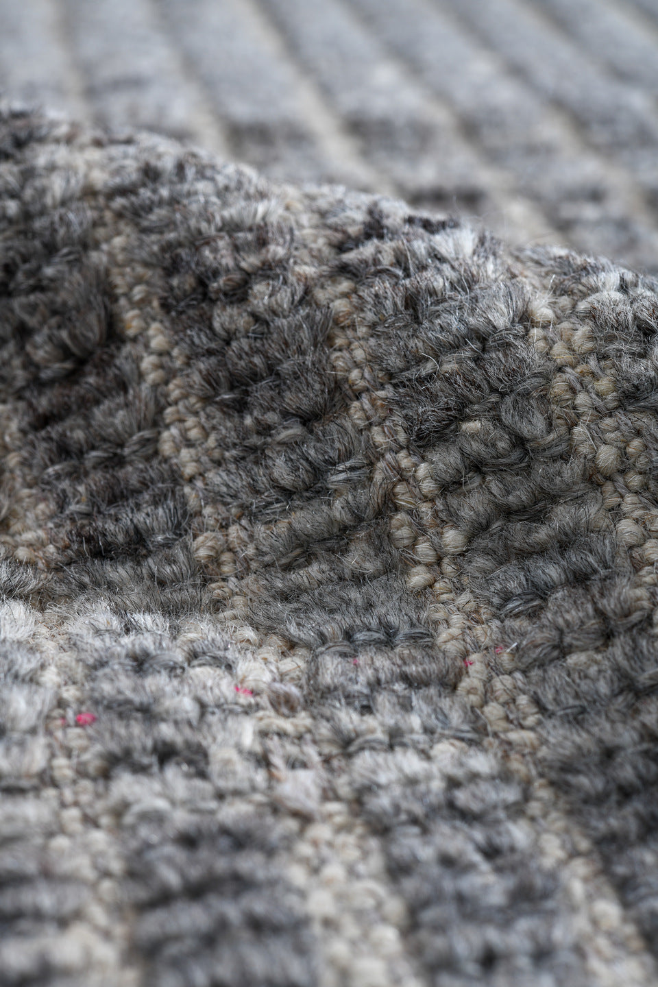 2' x 9' one-of-a-kind handmade vintage Tulu runner rug. Color palette: ivory, slate, gray, charcoal, black