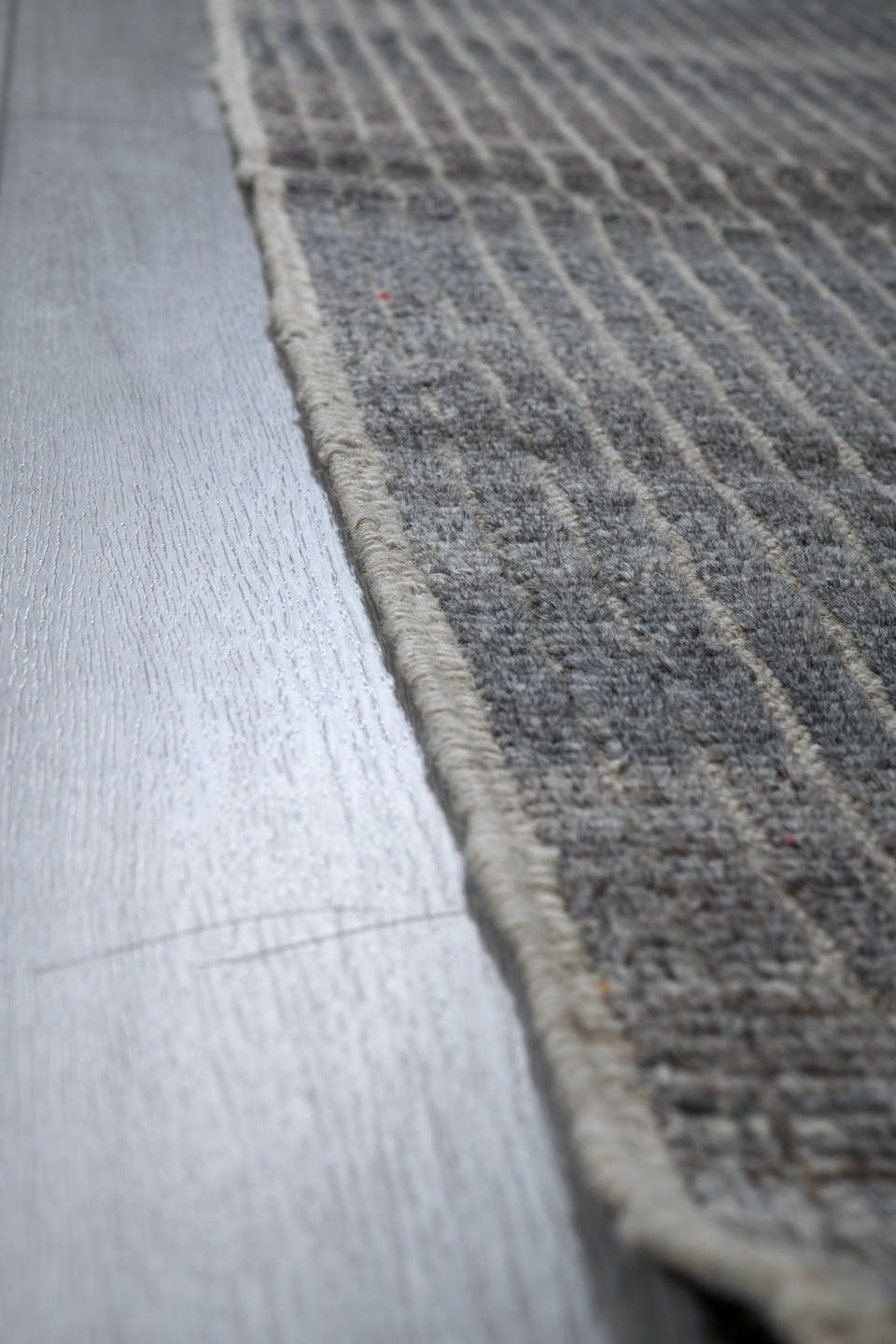 2' x 9' one-of-a-kind handmade vintage Tulu runner rug. Color palette: ivory, slate, gray, charcoal, black