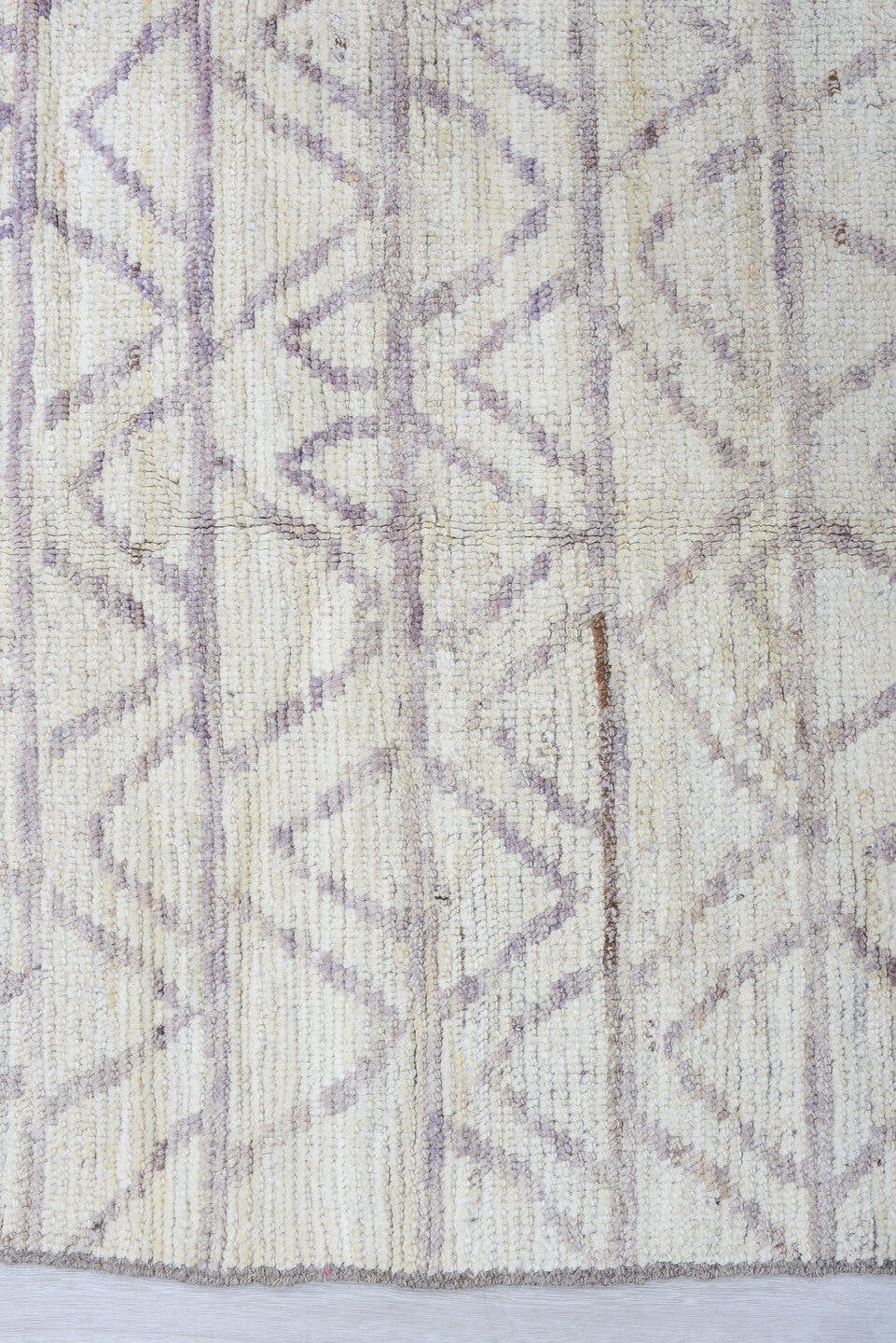 3' x 10' one-of-a-kind handmade vintage Tulu runner rug. Color palette: ivory, taupe, gray, cream, beige