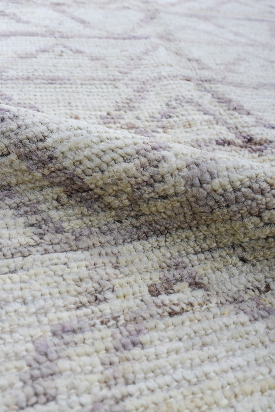 3' x 10' one-of-a-kind handmade vintage Tulu runner rug. Color palette: ivory, taupe, gray, cream, beige